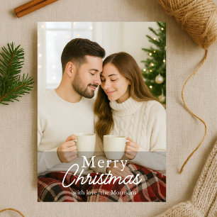 Weihnachts-Foto Moderne Elegante Urlaubskarte Einladung