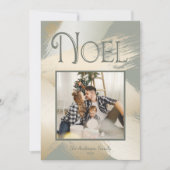 Weihnachts-Foto Modernes Weihnachten Gold Pinselst Einladung (Vorderseite)