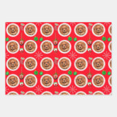 Weihnachts Foto Muster Leckereien Spielzeug Geschenkpapier Set (Vorderseite 3)