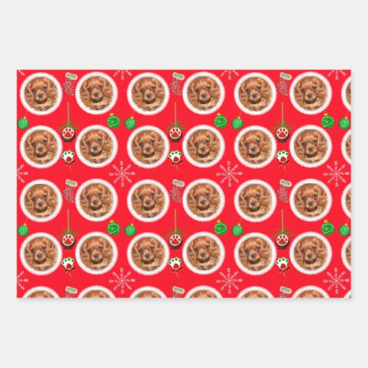 Weihnachts Foto Muster Leckereien Spielzeug Geschenkpapier Set (Vorderseite 2)