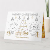Weihnachts Foto Name Custom Coloring Fun Einzigart Karte (Vorderseite)