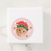 Weihnachts-Foto Name Funny Elf Pink Geschenk Geschenkanhänger (Beispiel)