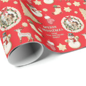 Weihnachts-Foto & Name-Keks Geschenkpapier (Rolleneckpunkt)