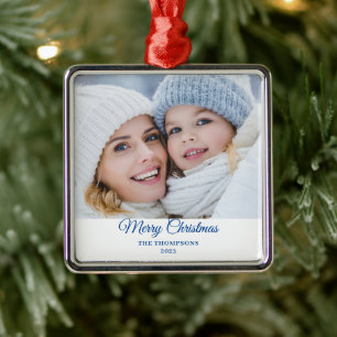 Weihnachts-Foto Name Ornament Aus Metall
