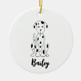 Weihnachts-Foto Niedlich Welpe Hund Dalmatiner Url Keramik Ornament