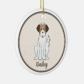 Weihnachts-Foto Niedlich Welpen Hund Brown Fluffy Keramik Ornament (Rechts)
