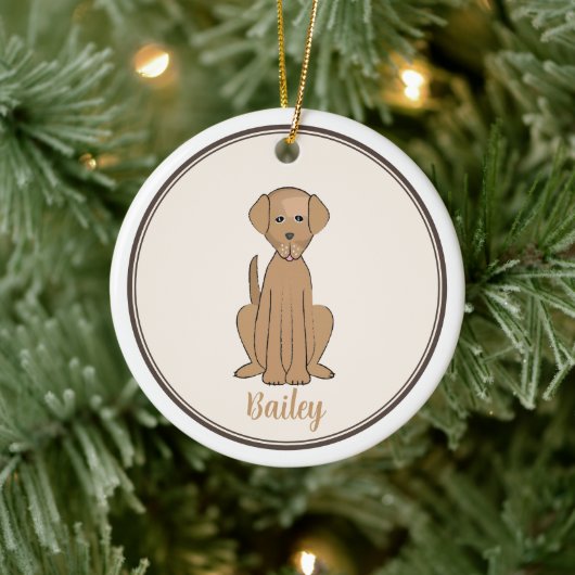 Weihnachts-Foto Niedlich Welpen-Hund Labrador Keramik Ornament (Baum)