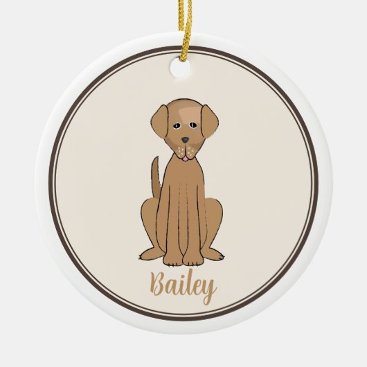 Weihnachts-Foto Niedlich Welpen-Hund Labrador Keramik Ornament (Vorne)