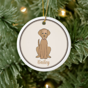 Weihnachts-Foto Niedlich Welpen-Hund Labrador Keramik Ornament