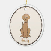 Weihnachts-Foto Niedlich Welpen-Hund Labrador Keramik Ornament (Links)
