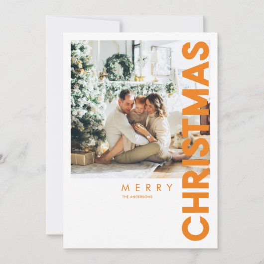 Weihnachts-Foto | Orange Frohe Weihnachten (Vorderseite)