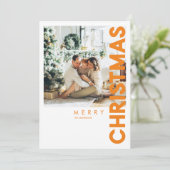 Weihnachts-Foto | Orange Frohe Weihnachten (Stehend Vorderseite)