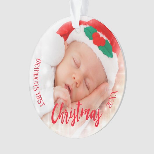 Weihnachts-Foto Ornament (Vorderseite)