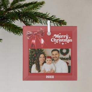 Weihnachts-Foto Ornament Aus Glas