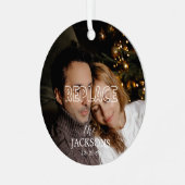 Weihnachts-Foto Ornament Aus Metall (Vorderseite links)