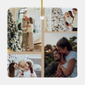 Weihnachts-Foto-Ornament, Fotocollage Weihnachten Keramikornament (Rückseite)