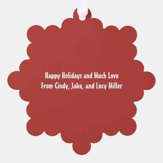 Weihnachts-Foto Ornament Karte (Rückseite)