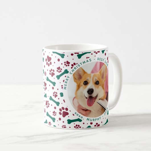 Weihnachts-Foto-Paw-Prints Hunde-Mama Kaffeetasse (VorderseiteRechts)