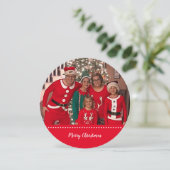 Weihnachts-Foto Personalisiert Runde Feiertagskarte (Stehend Vorderseite)