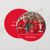 Weihnachts-Foto Personalisiert Runde Feiertagskarte (Vorne/Hinten)