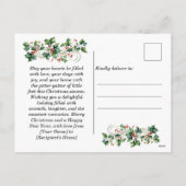 Weihnachts-FOTO Personalisierter Grüner Urlaub Feiertagspostkarte (Rückseite)