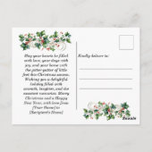 Weihnachts-FOTO Personalisierter Grüner Urlaub Postkarte (Rückseite)