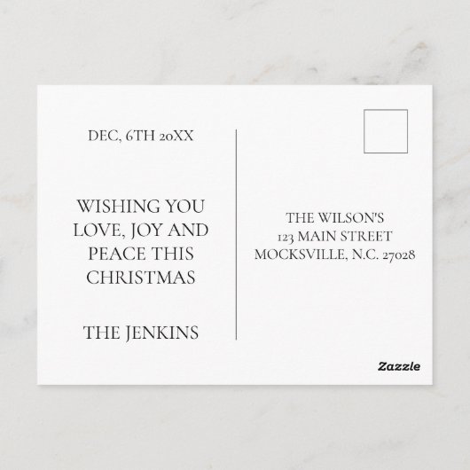 Weihnachts-Foto-Post-Card - Feierlich Rot Postkarte (Rückseite)