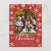 Weihnachts-Foto-Post-Card - Feierlich Rot Postkarte (Vorderseite)