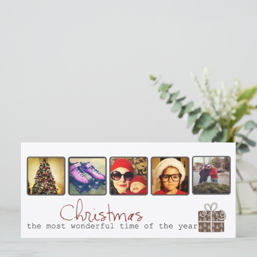 Weihnachts-Foto-Rack-Karten (Stehend Vorderseite)