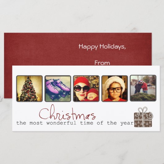 Weihnachts-Foto-Rack-Karten (Vorne/Hinten)