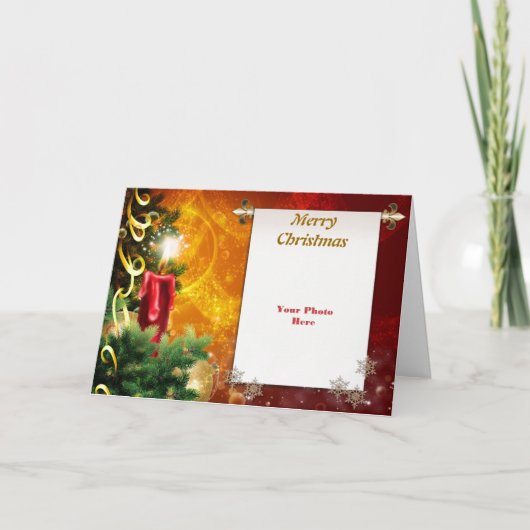 Weihnachts-Foto-Rahmenkarte Feiertagskarte (Vorderseite)