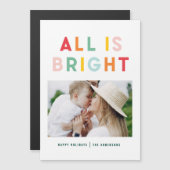 Weihnachts-Foto Regenbogen bunt hell modern Magnetkarte (Vorne/Hinten)