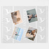 Weihnachts-Foto Rentiere grau Fleecedecke (Vorderseite (Horizontal))