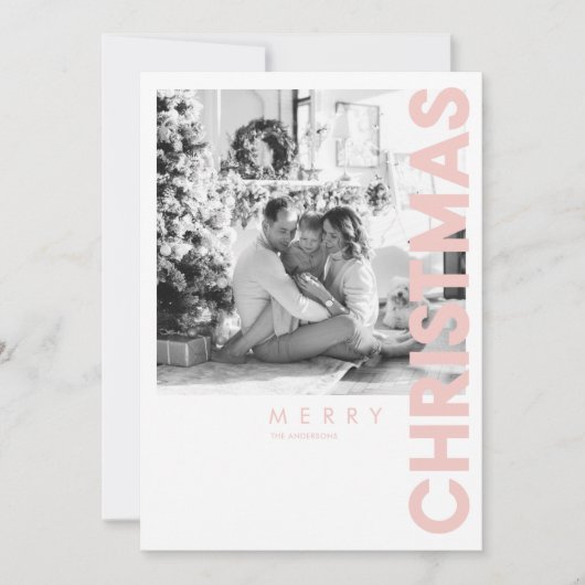 Weihnachts-Foto | Rosa Frohe Weihnachten (Vorderseite)