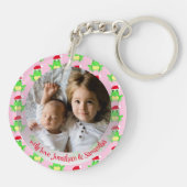 Weihnachts Foto Rosa Frosch Weihnachtsmannmütze Mu Schlüsselanhänger (Rückseite)