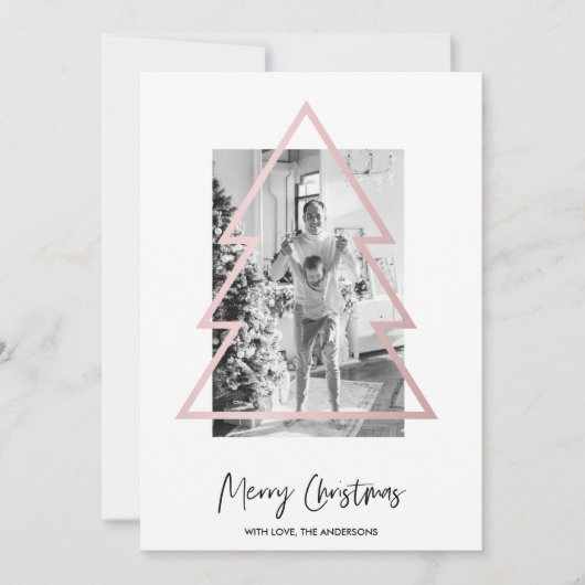 Weihnachts-Foto | Rose Gold Weihnachtsbaum (Vorderseite)