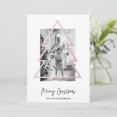 Weihnachts-Foto | Rose Gold Weihnachtsbaum (Stehend Vorderseite)