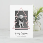 Weihnachts-Foto | Rose Gold Weihnachtsbaum (Stehend Vorderseite)