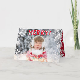 Weihnachts-Foto rot, weiß, heilig, festlich Feiertagskarte