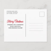 Weihnachts-Foto Roter LKW Rustikaler Holzstil Postkarte (Rückseite)