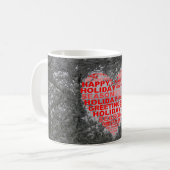 Weihnachts-Foto Rotes Herz Schnee Kaffee Tee Tasse (Vorderseite Links)