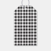 Weihnachts-Foto Schwarz-weiß Kariert Gingham Patte Geschenkanhänger (Rückseite)