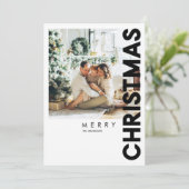 Weihnachts-Foto | Schwarzes frohe Weihnachten (Stehend Vorderseite)