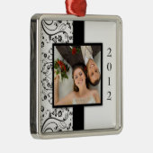Weihnachts-Foto Silbernes Ornament (Rechts)
