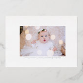 Weihnachts-Foto Silver Pinstripe Folien Feiertagskarte (Vorderseite)