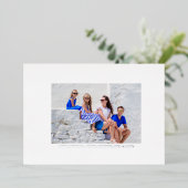 Weihnachts-Foto Silver Pinstripe Folien Feiertagskarte (Stehend vorne)