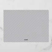 Weihnachts-Foto Silver Pinstripe Folien Feiertagskarte (Rückseite)