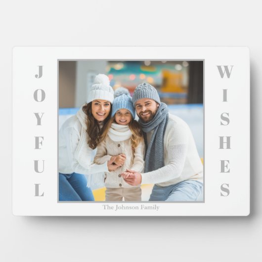 Weihnachts-Foto Silver Tabletop Plaque mit Easel Fotoplatte (Vorderseite)