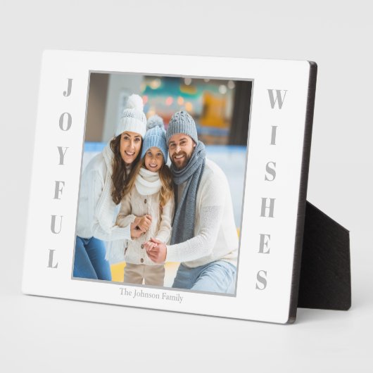 Weihnachts-Foto Silver Tabletop Plaque mit Easel Fotoplatte (Seite)