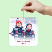 Weihnachts-Foto Simple Red Snowflake Muster Niedli Keramikornament